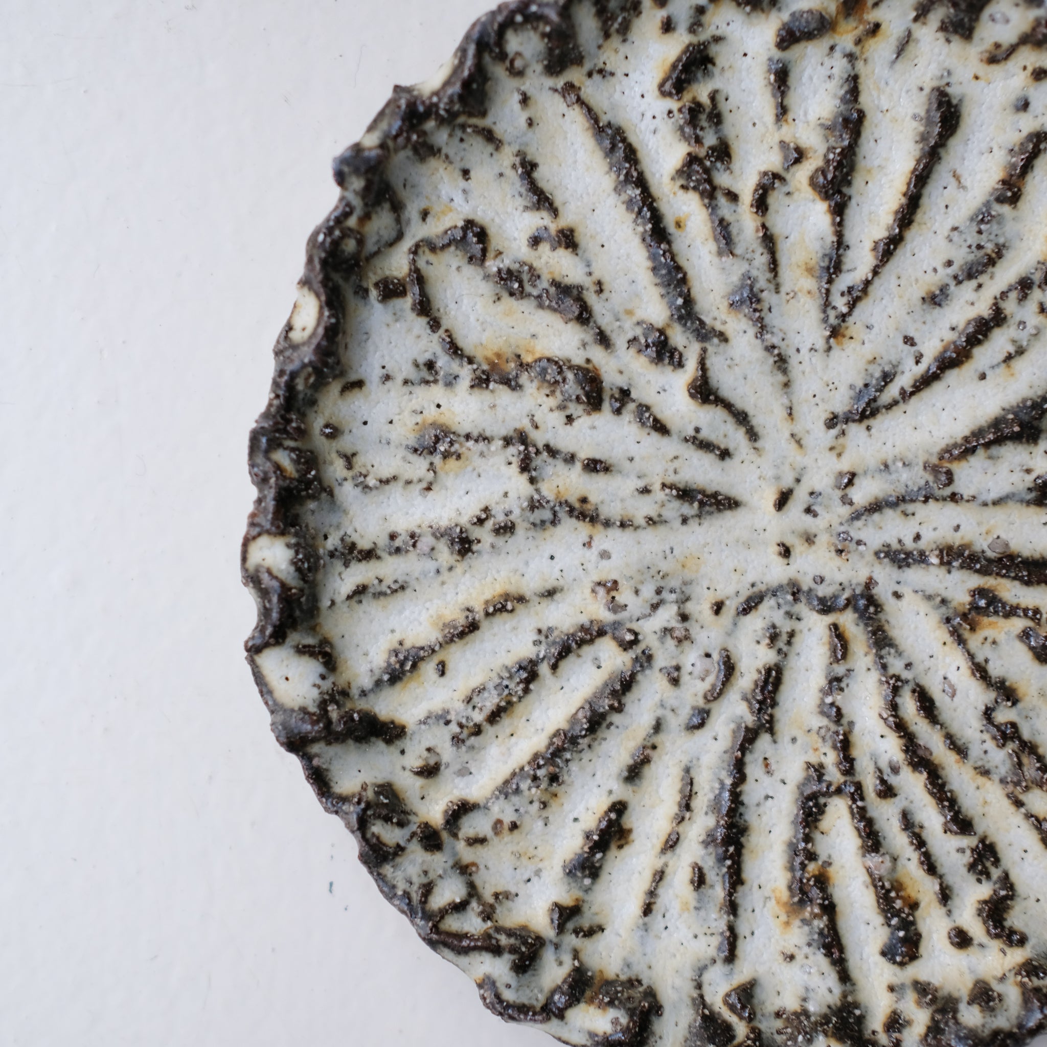 Assiette en terre recoltée D 16cm - blanc mat de Potry chez Brutal Ceramics