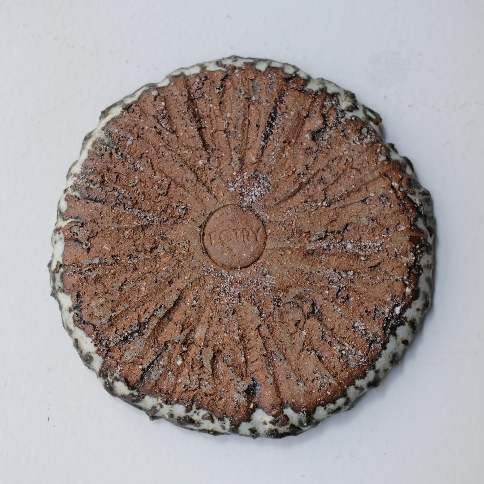 Assiette en terre recoltée D 16cm - blanc mat de Potry chez Brutal Ceramics