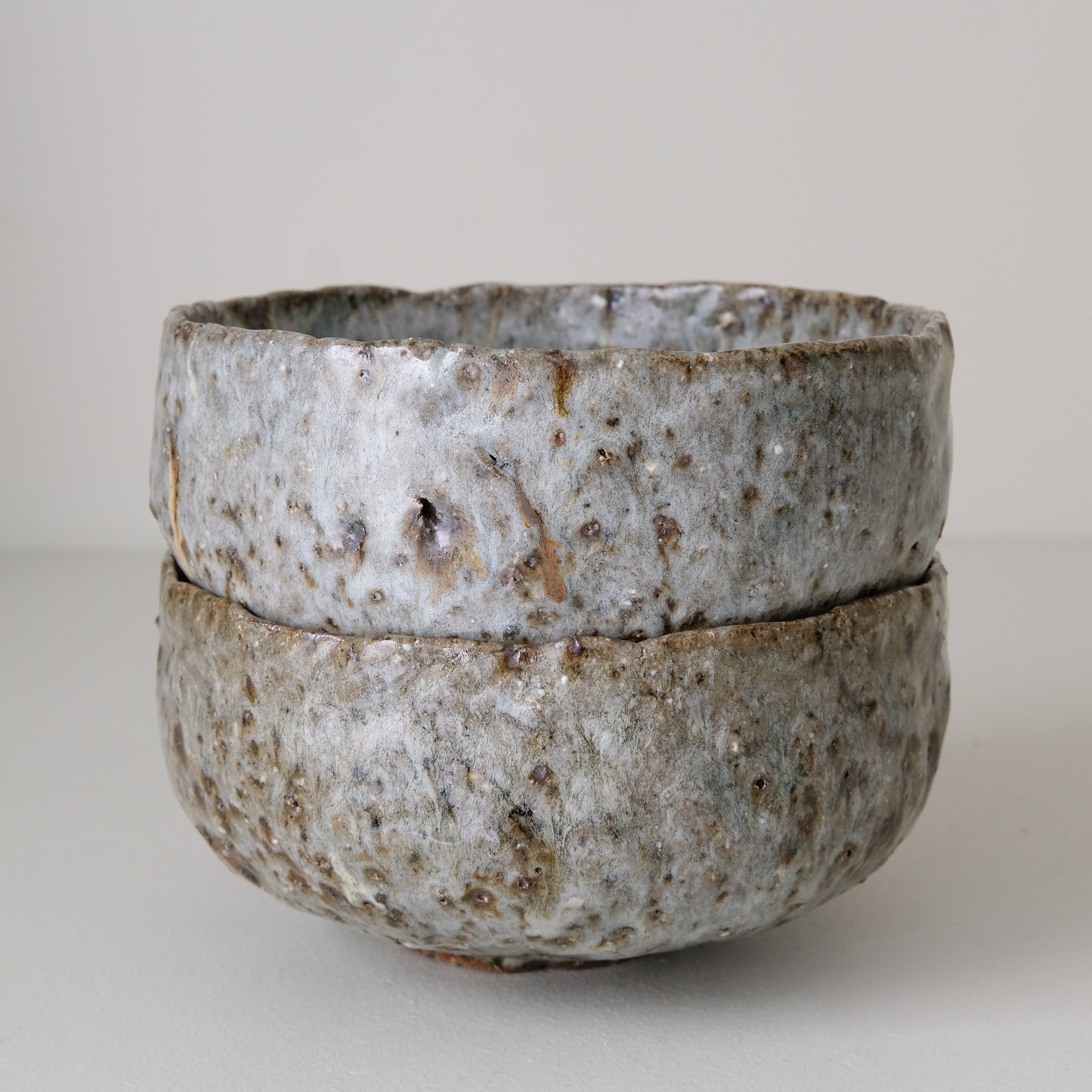 Bol en terre recoltée cuisson feu D 15cm - vert-bleu de Potry chez Brutal Ceramics