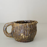 Pichet en terre recoltée cuisson feu 440ml - brun de Potry chez Brutal Ceramics