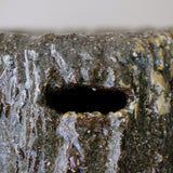 Tabouret en terre recoltée H 27 cm- vert brillant de Potry chez Brutal Ceramics