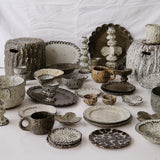 Pichet en terre recoltée cuisson feu 340ml -vert foncé brillant de Potry chez Brutal Ceramics