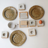 Porte Savon en grès L 11cm cuisson feu - Blanc d'Estudio Vernis chez Brutal Ceramics