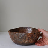 Petit saladier en terre recoltée D 20cm cuisson feu - rouge orangé de Nathalie Reocreux chez Brutal