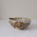 Bol en terre recoltée D 16cm cuisson feu - blanc beige texturé de Nathalie Reocreux chez Brutal Ceramics