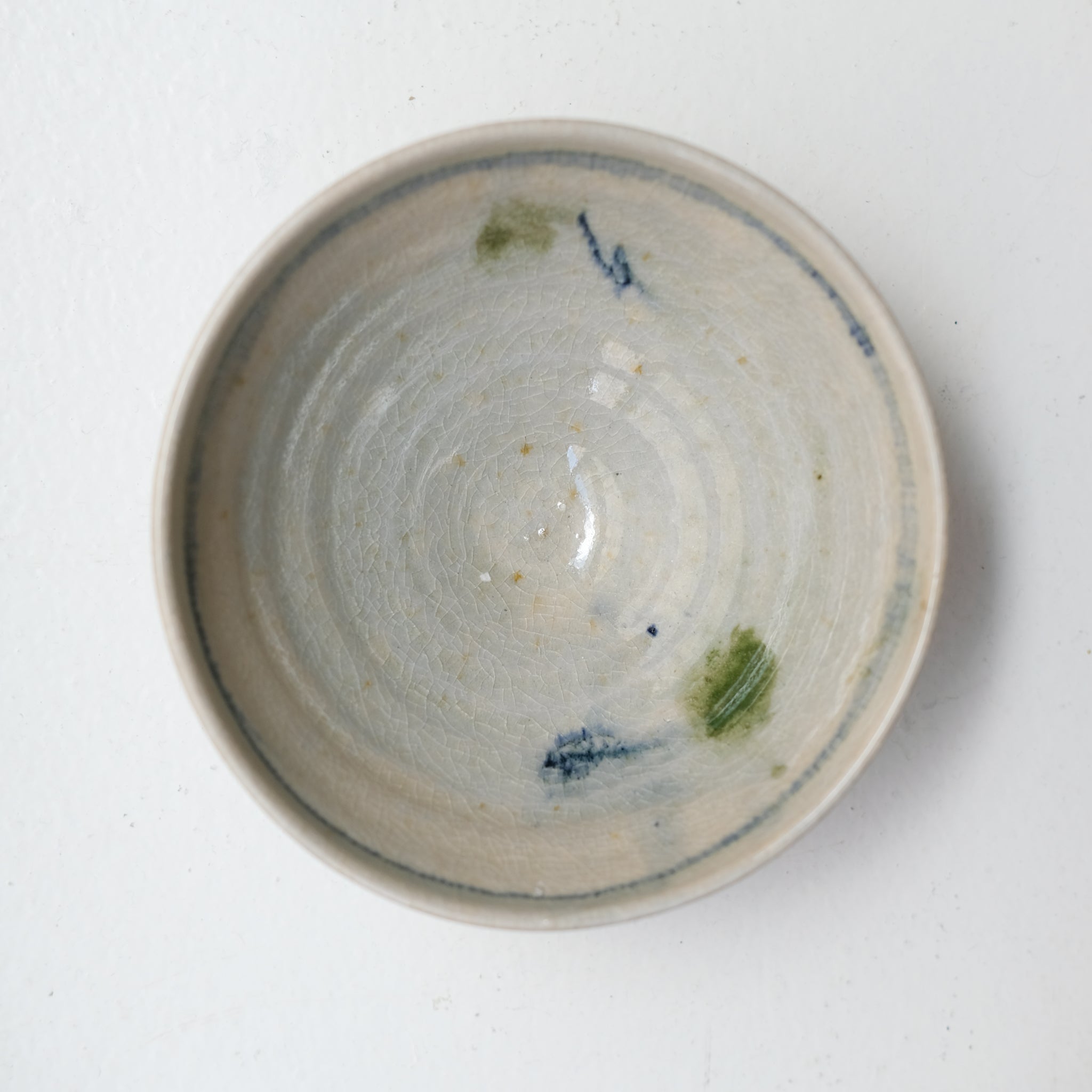 Bol (K) en grès D 15 cm cuisson feu - bleu et vert de Maya Micenmacher chez Brutal Ceramics