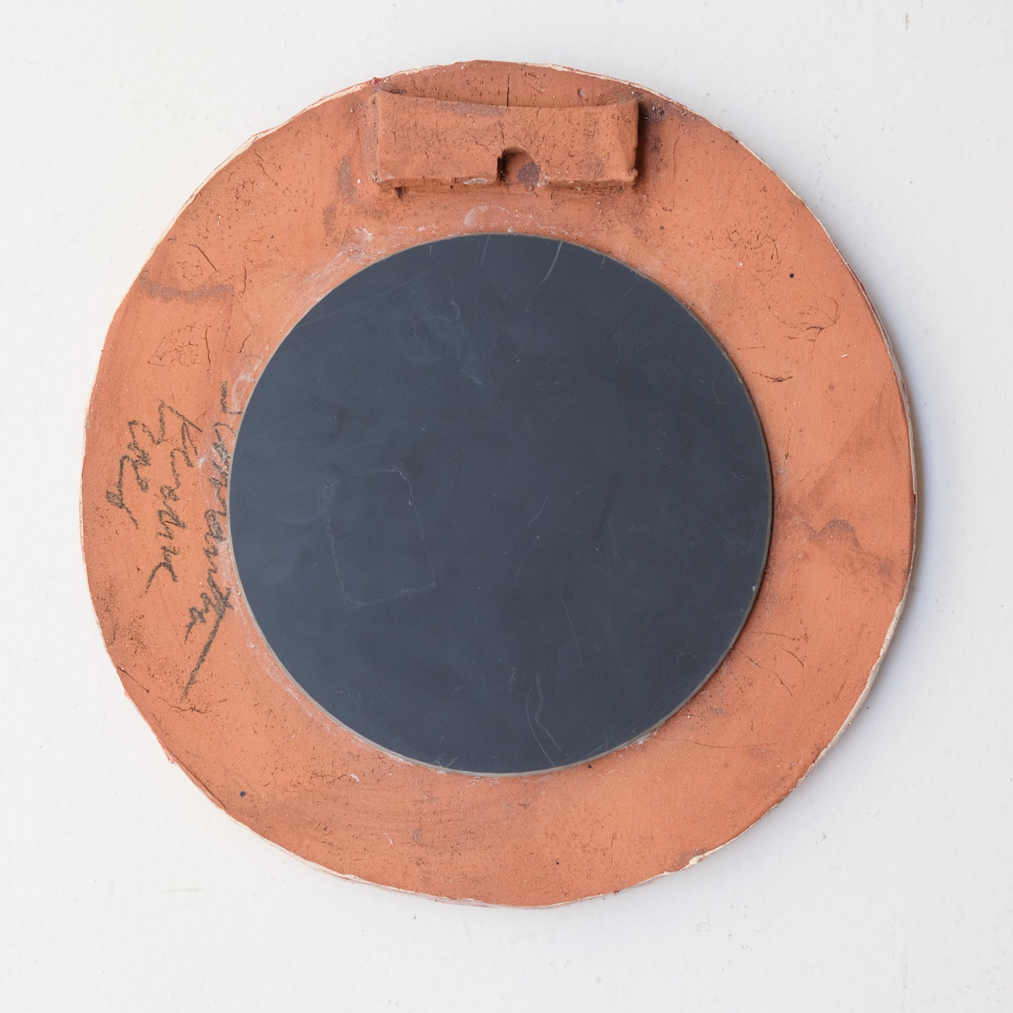 Miroir en faïence D 24cm -  rose de Samantha Kerdine pour Brutal Ceramics