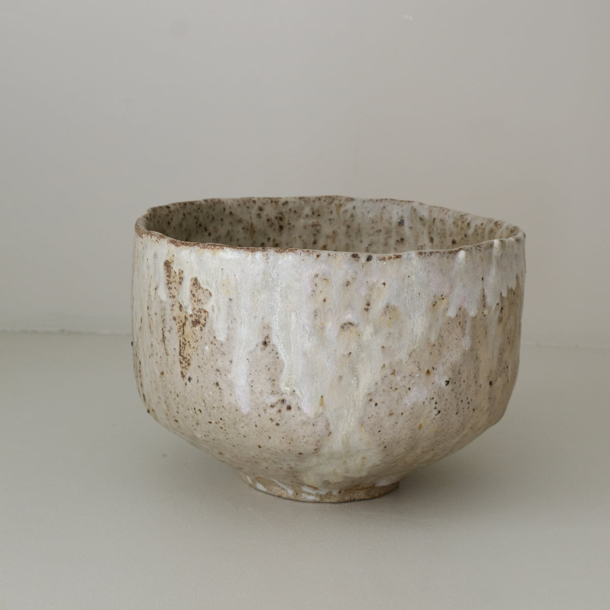 Saladier en terre recoltée D 22cm - vert blanc
