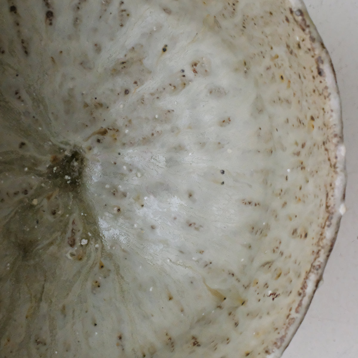 Saladier en terre recoltée D 22cm - vert blanc