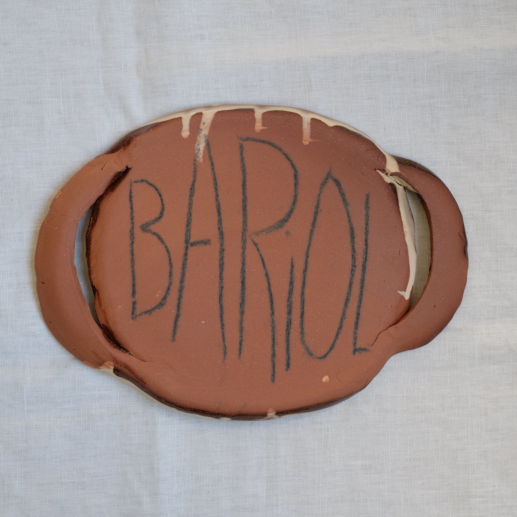 Plat Ansé 04 multicolore par Héloïse Bariol chez Brutal Ceramics