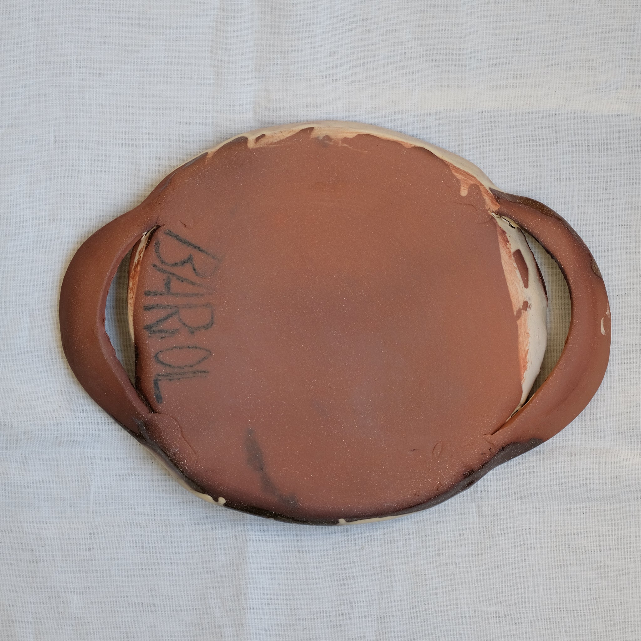 Plat Ansé 03 multicolore par Héloïse Bariol chez Brutal Ceramics