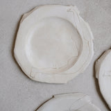 Assiette en grès et porcelaine D 20cm "Arch Back"- Blanc