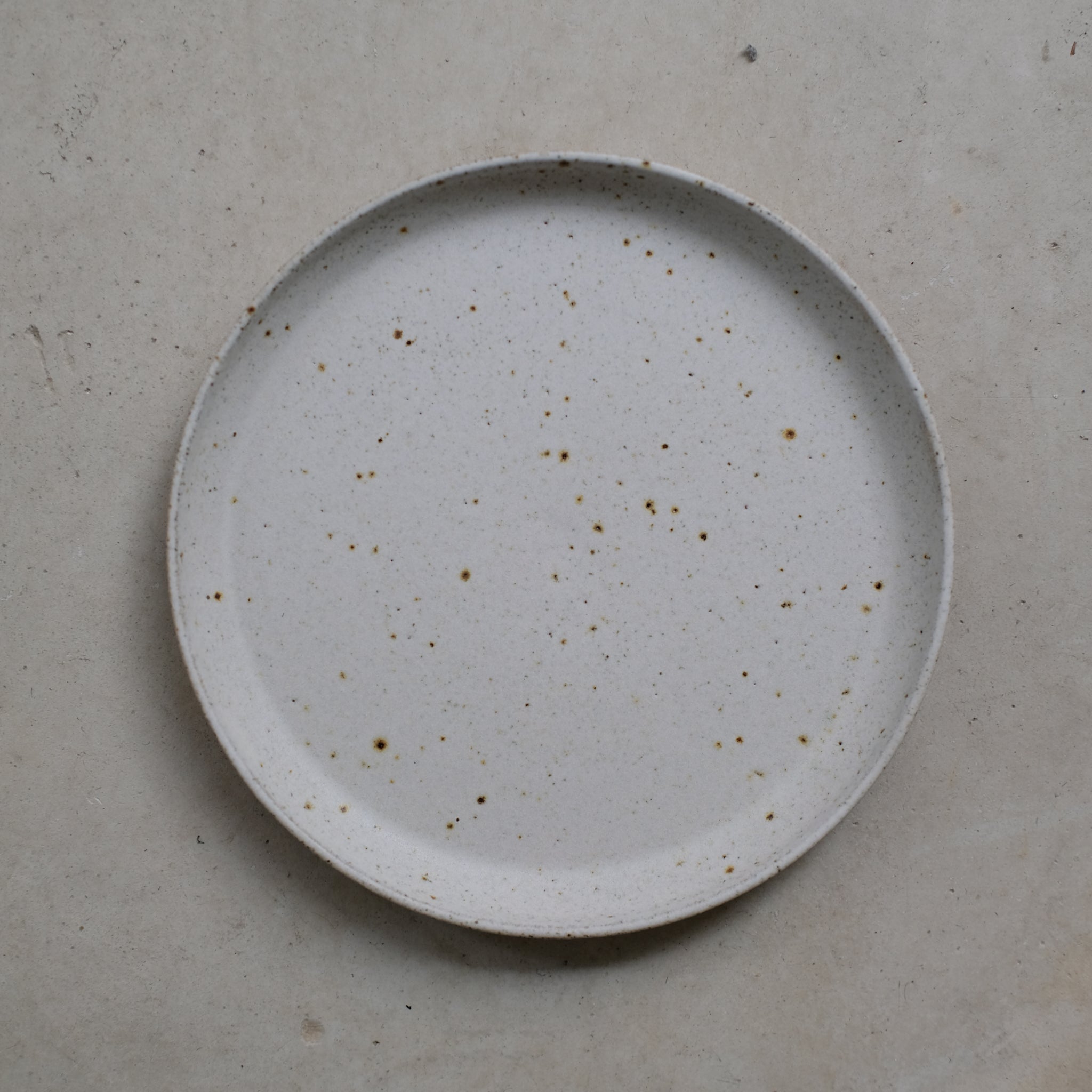 Assiette en grès gris de Viki Weiland, céramiste danoise chez Brutal 