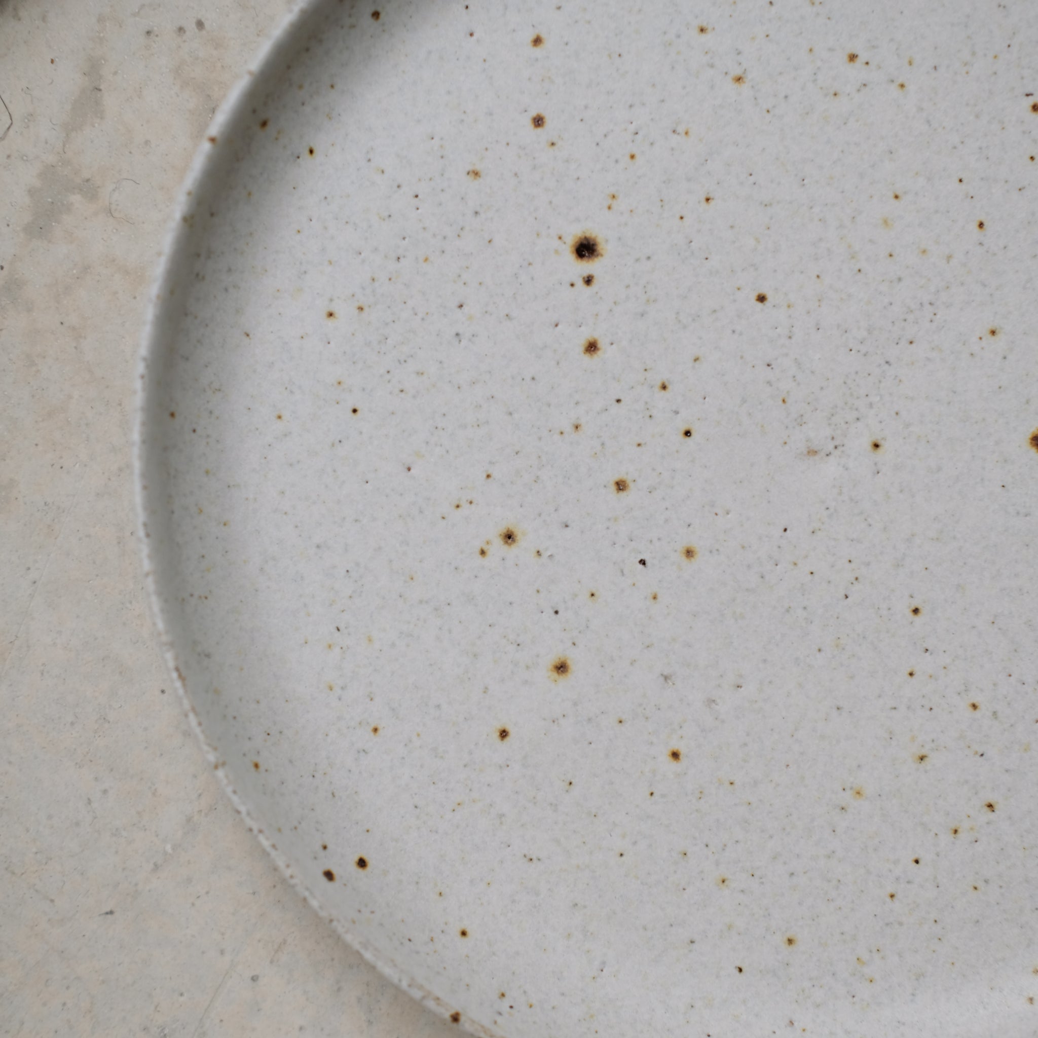 Assiette en grès gris de Viki Weiland, céramiste danoise chez Brutal 