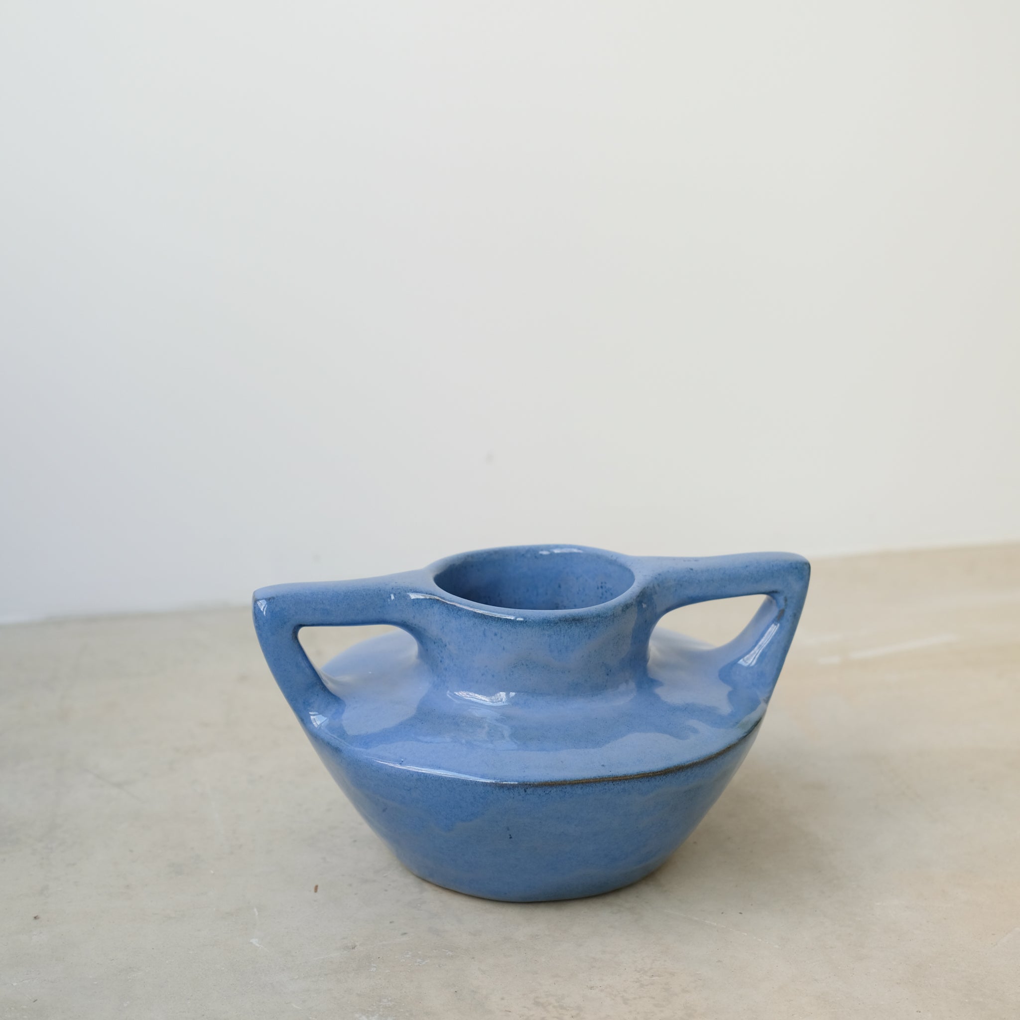 Vase 04 in sandstone, intense blue by Jade Paton at Brutal Ceramics