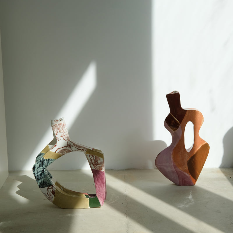 Vase en faïence H 42cm Milan par Rosi Mistou pour Brutal Ceramics
