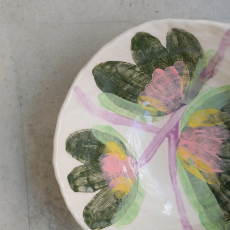Saladier en faïence H 18cm Fleurs de Samantha Kerdine pour Brutal Ceramics