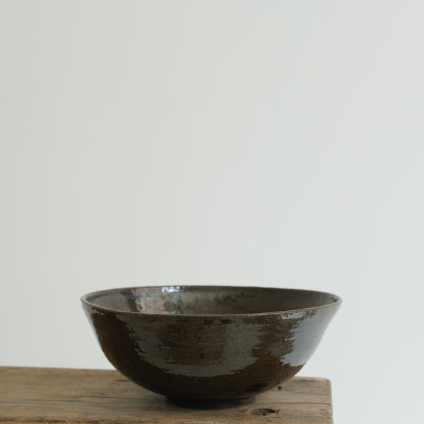 Red stoneware bowl D 19cm - Dark green