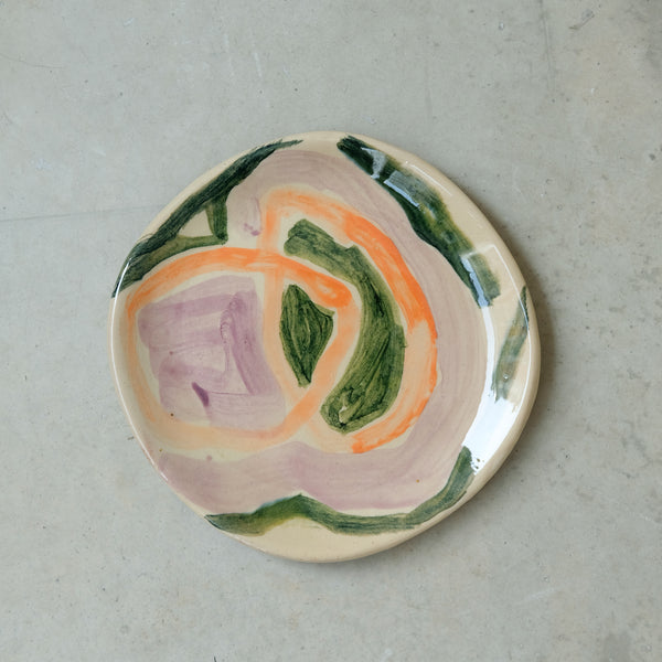 Plate 11 in red earthenware D 19cm - Multicolor