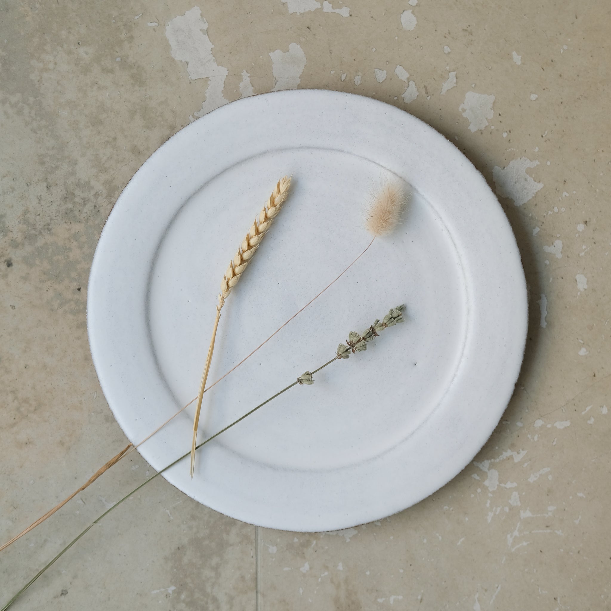 Assiette en grès chamotté  D 22cm - Blanc de PepperClay chez Brutal Ceramics