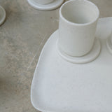Plateau en porcelaine L 31cm - blanc de studio des rosiers chez Brutal Ceramics