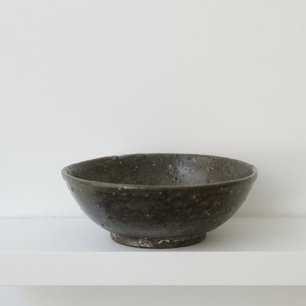 Collected stoneware bowl D 17cm - Black brown satin