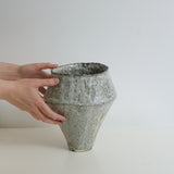 Vase en terre glanée H 23cm - Blanc satiné de Potry chez Brutal Ceramics