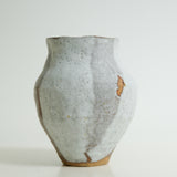 Vase en grès brun H17cm - blanc de Nathalie Reocreux chez Brutal Ceramics