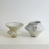 Vase en terre glanée H 16cm - Blanc texturé par Potry chez Brutal Ceramics
