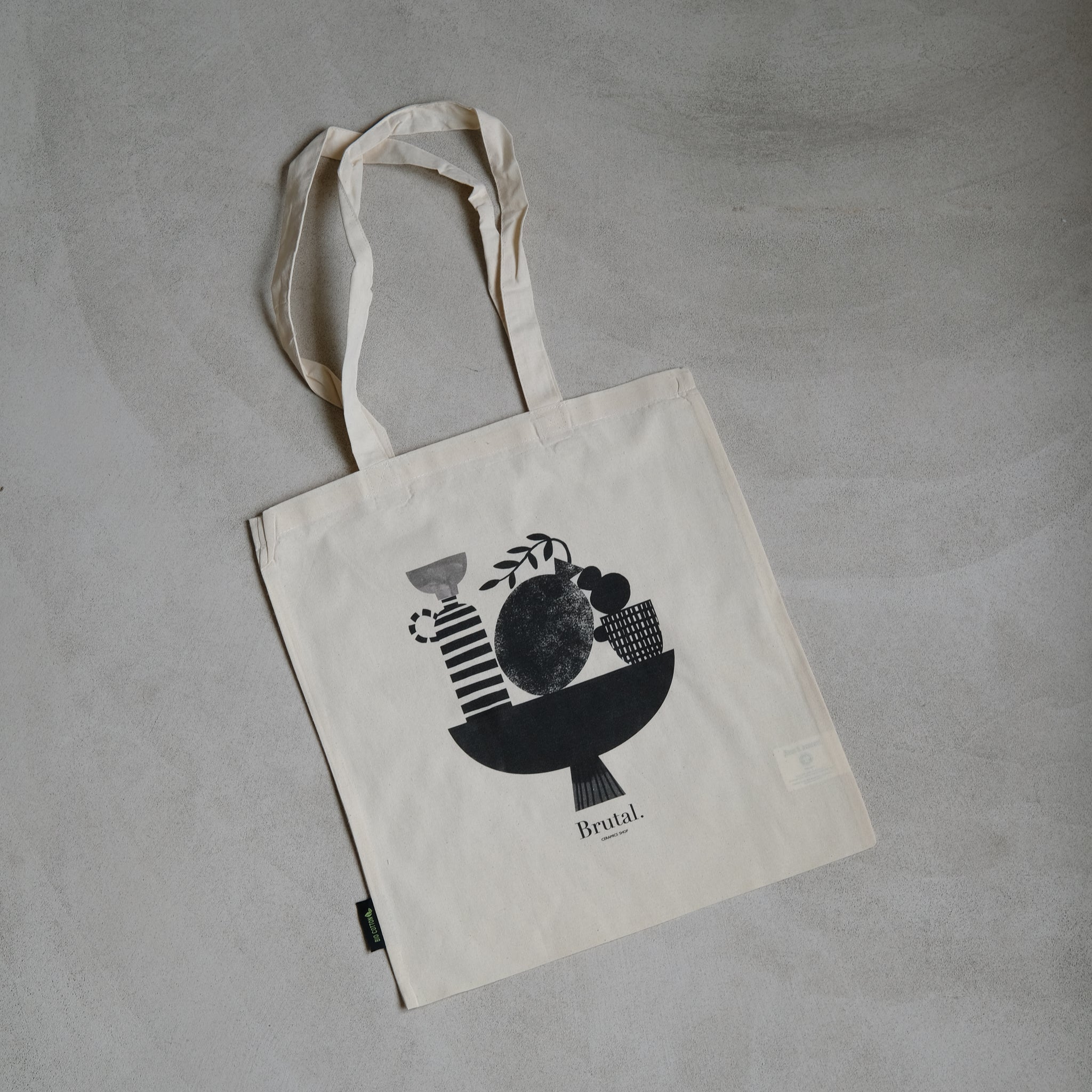 Totebag Brutal Ceramics illustré en coton biologique