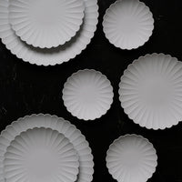 Assiette "chrysanthème" D 11cm TY Palace - Blanc Gris