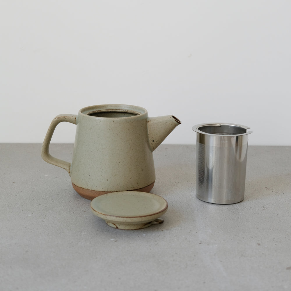 Beige porcelain teapot from Japanese Kinto on Brutal Ceramics