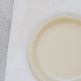 Ribbed white sandstone plate D 18.5cm - Butter