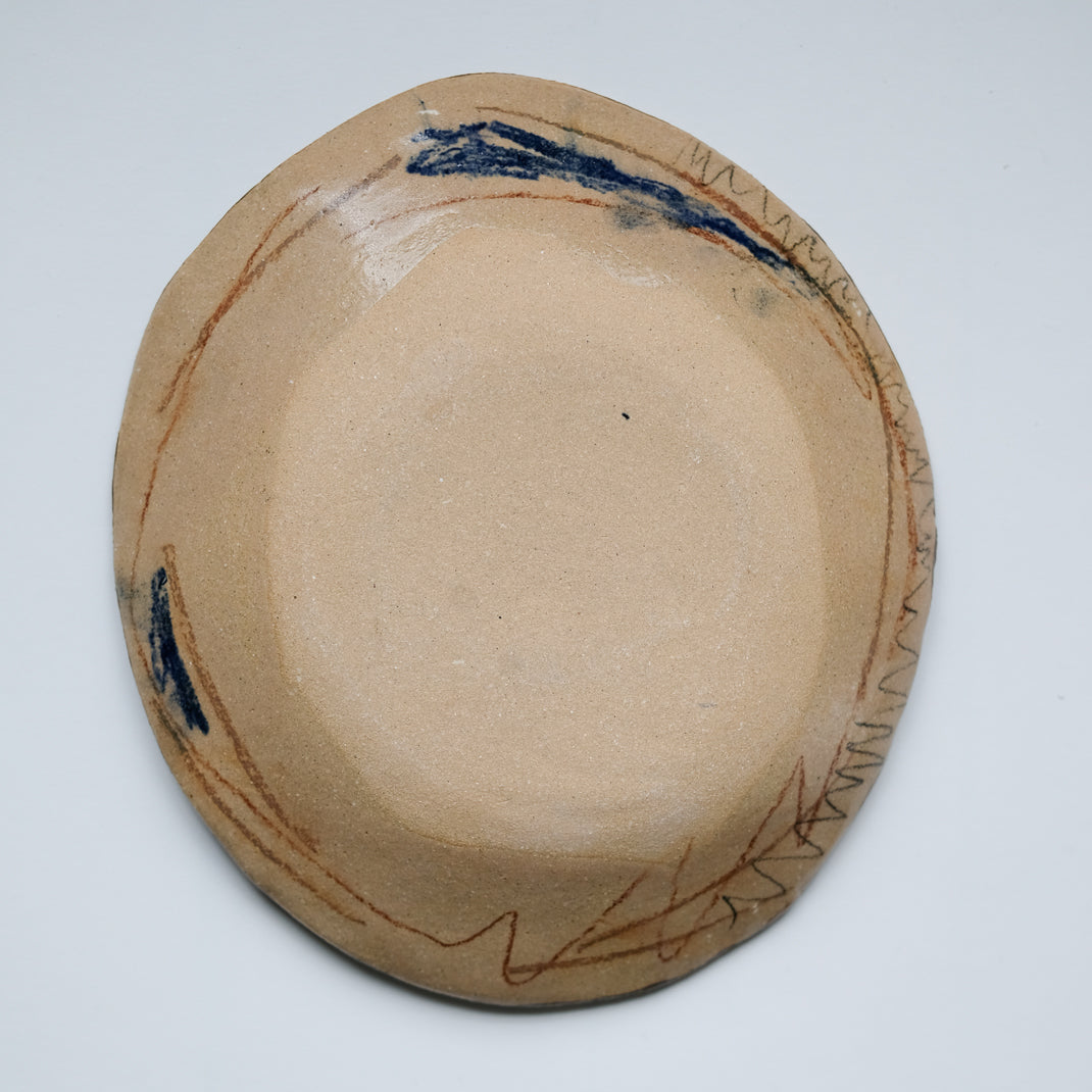 Grande assiette / Plat réalisée par le potier japonais Shun Kadohashi